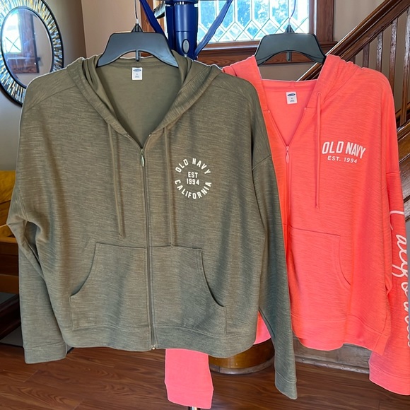 Old Navy Tops - Old Navy Hoodie Bundle NWOT Size XL, green and dark coral